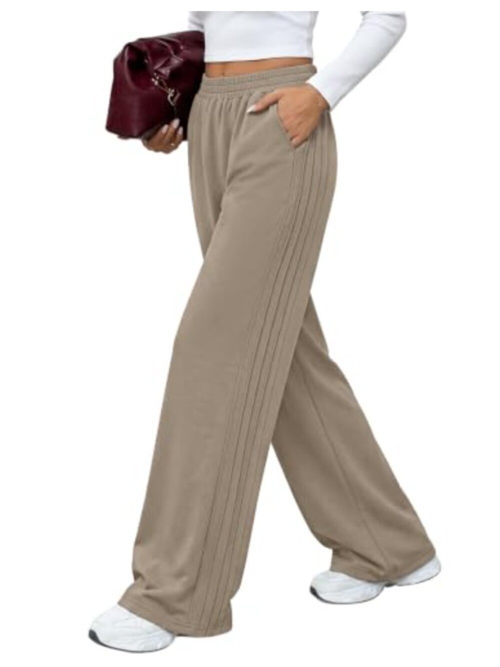 Modal Blend Wide Leg Sweatpants with Pockets